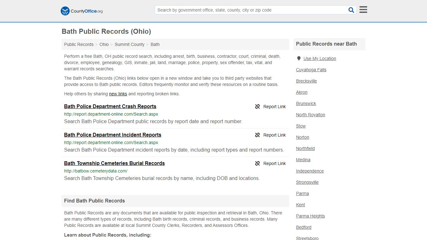 Public Records - Bath, OH (Business, Criminal, GIS, Property & Vital ...