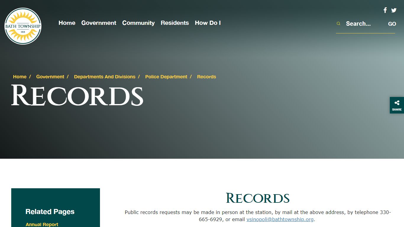 Records - Bath Township, OH